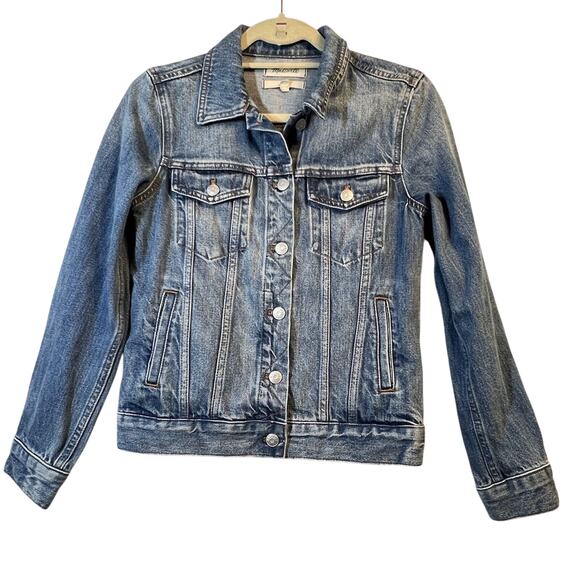 Madewell Denim Trucker Jean Jacket Women's Size S Blue Long Sleeve‎ - Picture 1 of 7